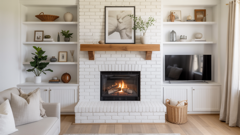 22 White Brick Fireplaces for Fresh Farmhouse
