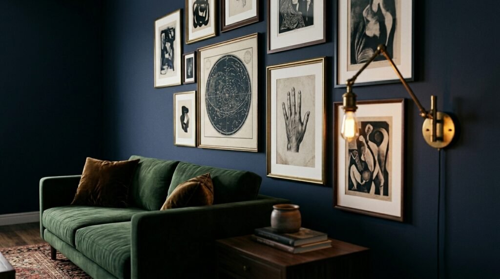 Moody gallery living room inspiration modern elegant design idea